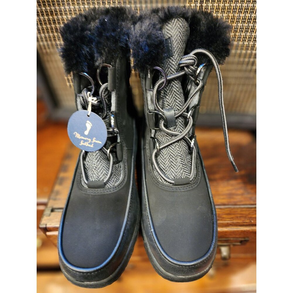 NEW Jambu JBU Women's Winter Boots. Black with Grey Tweed Tongue. Size 9